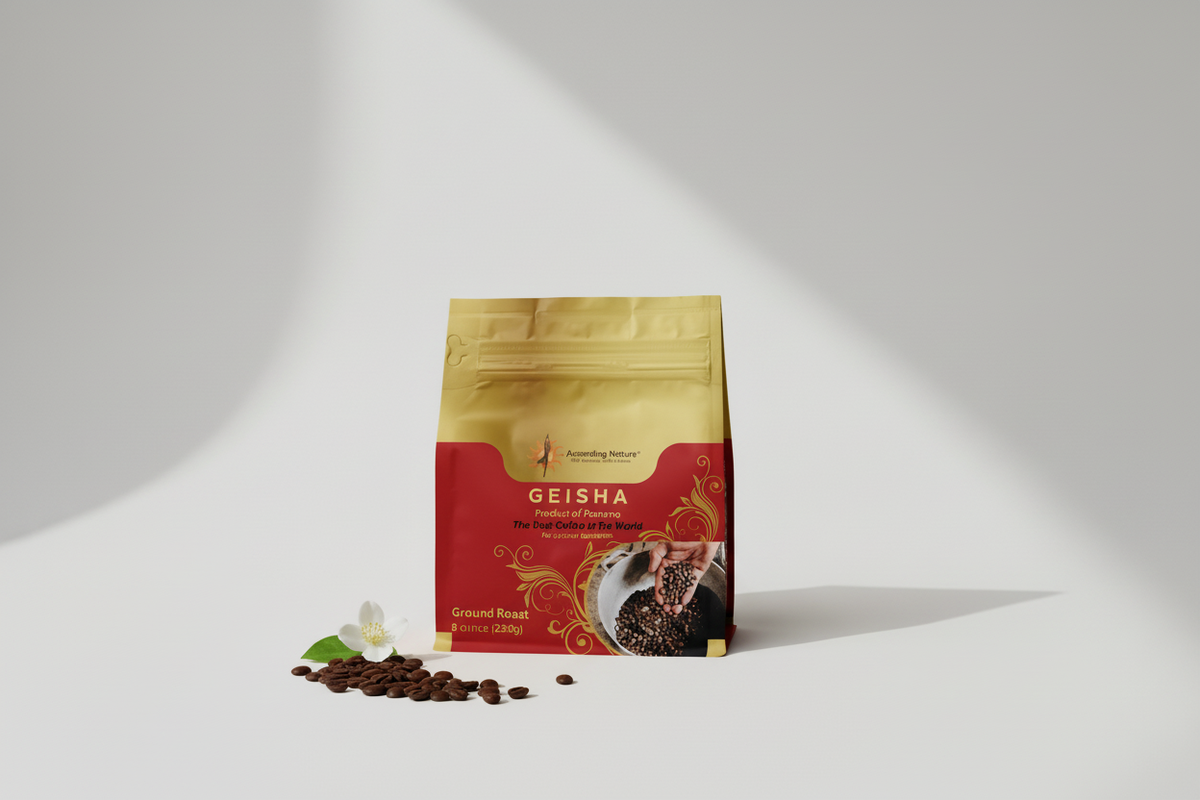 Geisha Coffee on White Background